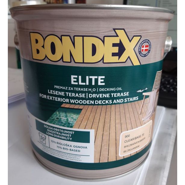 OLJE ZA LES BONDEX DECKING OLJE ELITE BREZBARVNI 2.5 L