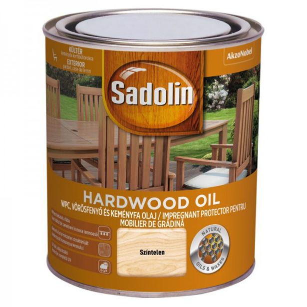 OLJE ZA LES SADOLIN HARDWOOD OIL 1 BREZBARVNI 0.75 L