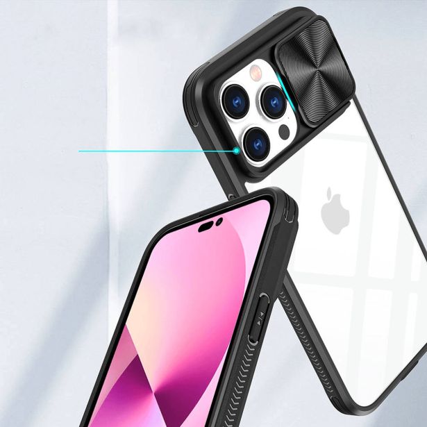 ONASI LENS COVER SILIKONSKI OVITEK ZAŠČITA ZA IPHONE 15 - PROZORNO/ČRN