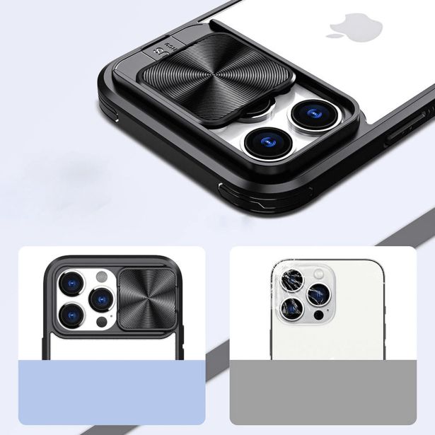 ONASI LENS COVER SILIKONSKI OVITEK ZAŠČITA ZA IPHONE 15 - PROZORNO/ČRN