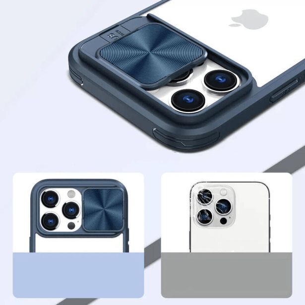 ONASI LENS COVER SILIKONSKI OVITEK ZAŠČITA ZA IPHONE 15 - PROZORNO/MODER