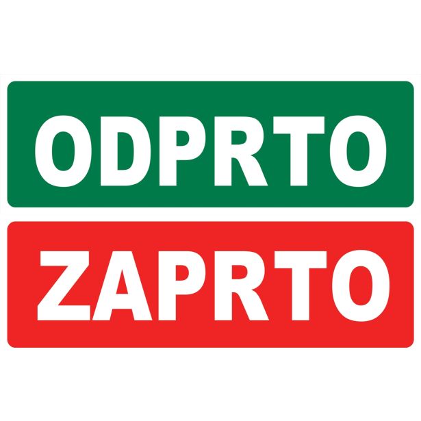 OPOZORILNI ZNAK WALTECO ODPRTO, ZAPRTO