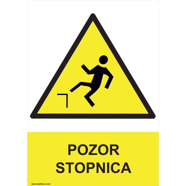 OPOZORILNI ZNAK WALTECO POZOR STOPNICA