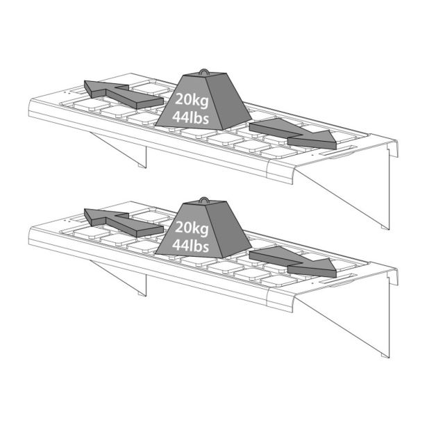 DODATNI KOMPLET PLASTIČNIH POLIC (ENA DVOJNA POLICA)PALRAM ZA RASTLINJAK
