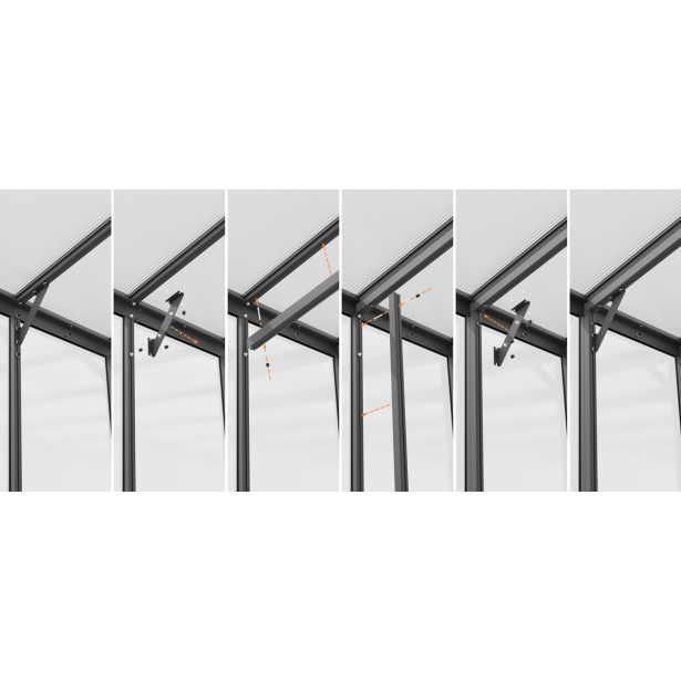 OPREMA ZA RASTLINJAK VITAVIA KOMPLET VITAVIA 10200,ČRN ZA OJAČITEV STREHE