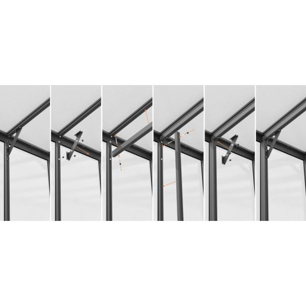 OPREMA ZA RASTLINJAK VITAVIA KOMPLET VITAVIA 7000, ČRN ZA OJAČITEV STREHE