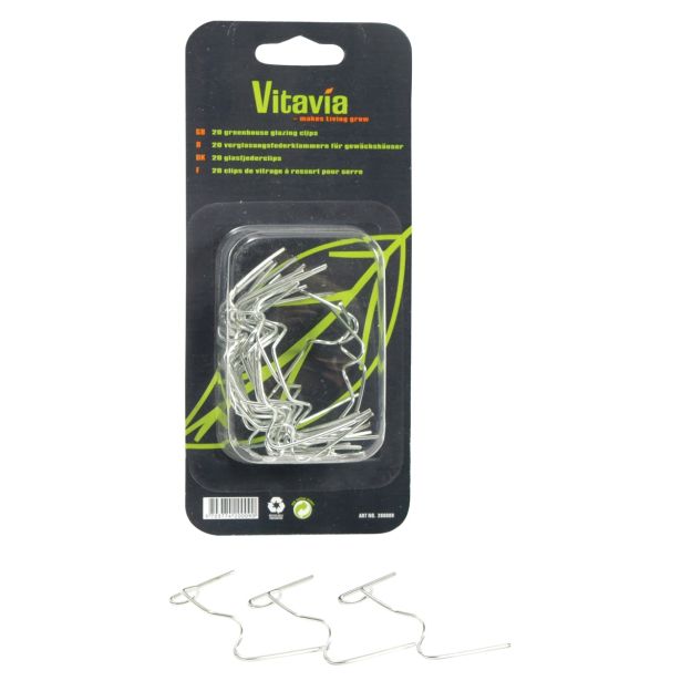 OPREMA ZA RASTLINJAK VITAVIA VZMETNE SPONKE ZA STEKLO 20 KOSOV