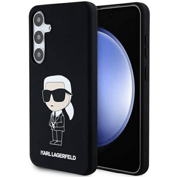 ORIGINALEN KARL LAGERFELD OVITEK  GALAXY S24 PLUS 5G - IML NFT KARLS FULL BODY - ČRN SILIKONSKA ZAŠČITA - KLHCS24MSNIKBCK