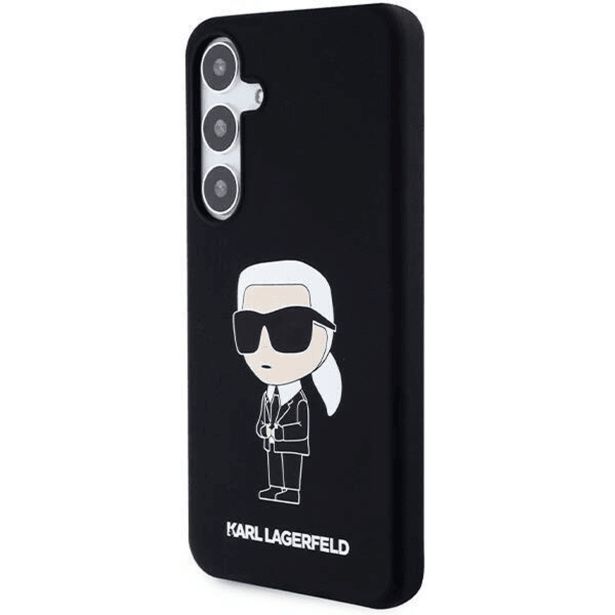 ORIGINALEN KARL LAGERFELD OVITEK  GALAXY S24 PLUS 5G - IML NFT KARLS FULL BODY - ČRN SILIKONSKA ZAŠČITA - KLHCS24MSNIKBCK