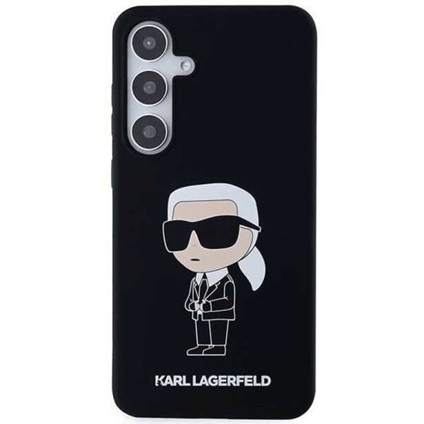ORIGINALEN KARL LAGERFELD OVITEK  GALAXY S24 PLUS 5G - IML NFT KARLS FULL BODY - ČRN SILIKONSKA ZAŠČITA - KLHCS24MSNIKBCK