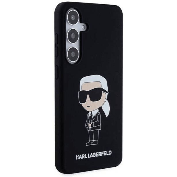 ORIGINALEN KARL LAGERFELD OVITEK  GALAXY S24 PLUS 5G - IML NFT KARLS FULL BODY - ČRN SILIKONSKA ZAŠČITA - KLHCS24MSNIKBCK
