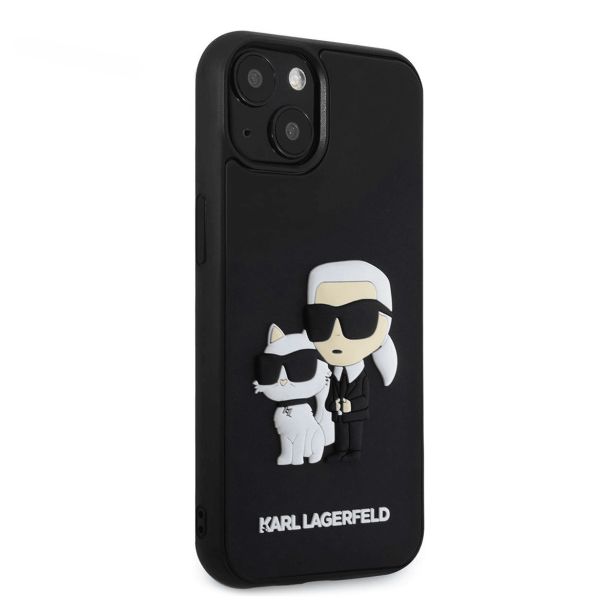 ORIGINALEN KARL LAGERFELD OVITEK IPHONE 15 PLUS 6.7 - FULL BODIES 3D -  ČRNA TRDA ZAŠČITA - KLHCP15M3DRKCNK
