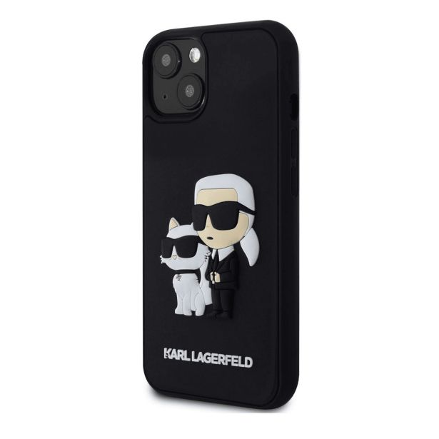 ORIGINALEN KARL LAGERFELD OVITEK IPHONE 15 PLUS 6.7 - FULL BODIES 3D -  ČRNA TRDA ZAŠČITA - KLHCP15M3DRKCNK