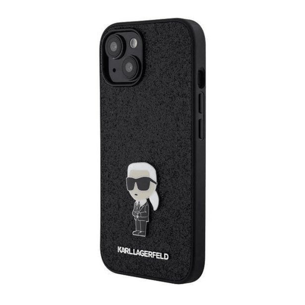 ORIGINALEN KARL LAGERFELD OVITEK IPHONE 15 PLUS - GLITTER IML NFT ICONIC -  ČRN OVITEK Z BLEŠČICAMI- KLHCP15MGKNPSK