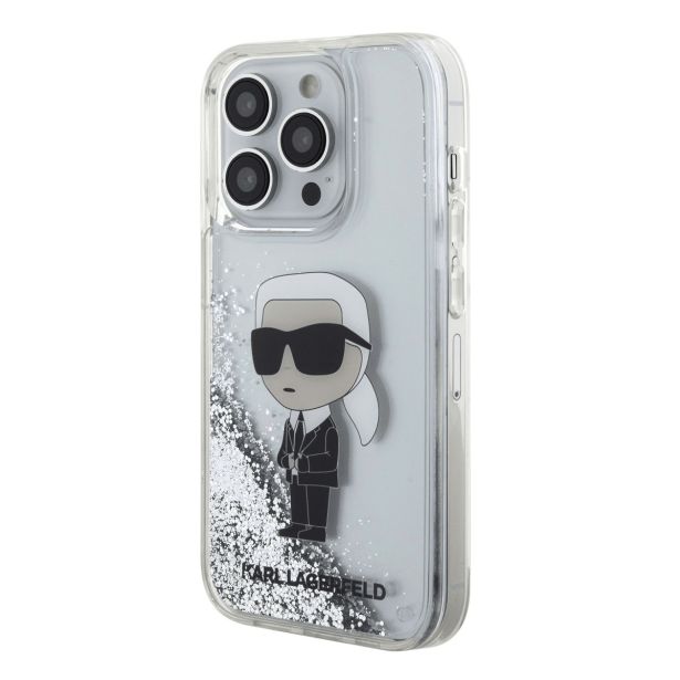 ORIGINALEN KARL LAGERFELD OVITEK IPHONE 15 PRO - NFT KARL BODY - PROZORNA TRDA ZAŠČITA Z BLEŠČICAMI - KLHCP15LLNKHCH