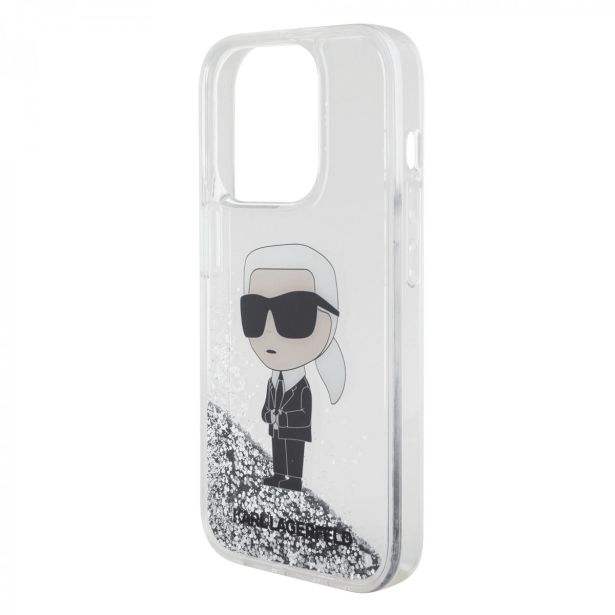 ORIGINALEN KARL LAGERFELD OVITEK IPHONE 15 PRO - NFT KARL BODY - PROZORNA TRDA ZAŠČITA Z BLEŠČICAMI - KLHCP15LLNKHCH