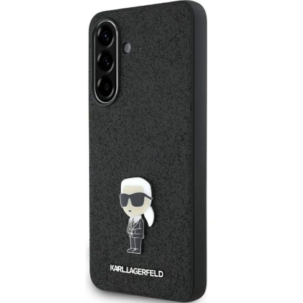 ORIGINALEN KARL LAGERFELD OVITEK SAMSUNG GALAXY A56 - GLITTER IML NFT ICONIC -  ČRN OVITEK Z BLEŠČICAMI- KLHCSA56GKNPSK
