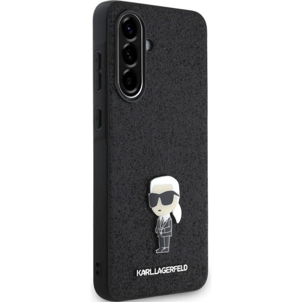 ORIGINALEN KARL LAGERFELD OVITEK SAMSUNG GALAXY A56 - GLITTER IML NFT ICONIC -  ČRN OVITEK Z BLEŠČICAMI- KLHCSA56GKNPSK