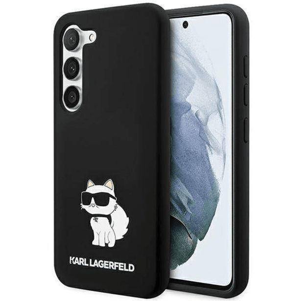 ORIGINALEN KARL LAGERFELD OVITEK SAMSUNG GALAXY S24 5G - IML NFT CHOUPETTE BODY - ČRN SILIKONSKA ZAŠČITA - KLHCS24SSNCHBCK