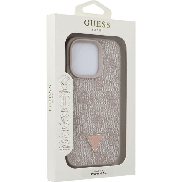 ORIGINALNI GUESS OVITEK GUHCP16LP4TDPP ZA IPHONE 16 PRO - LEATHER  - ROZA