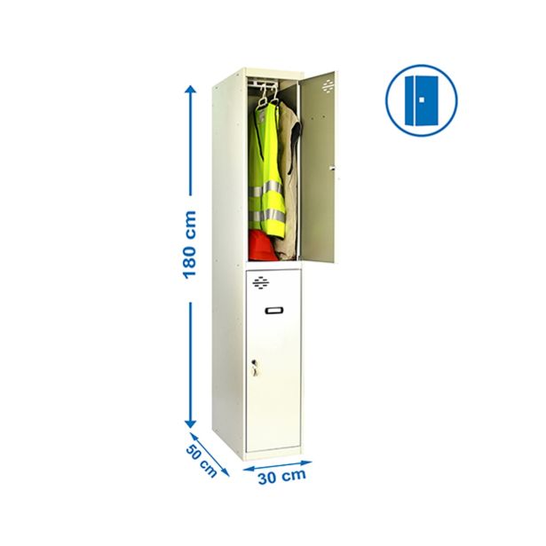 ORODNA OMARA-KRILNA VRATA SIMONRACK 1800X300X500MM 1/2 GARDEROBNA, SIVA