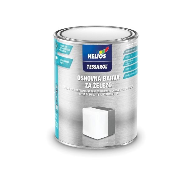 TEMELJNI PREMAZ HELIOS TESSAROL OSNOVNA BARVA ZA ŽELEZO SIVA 2.5 L