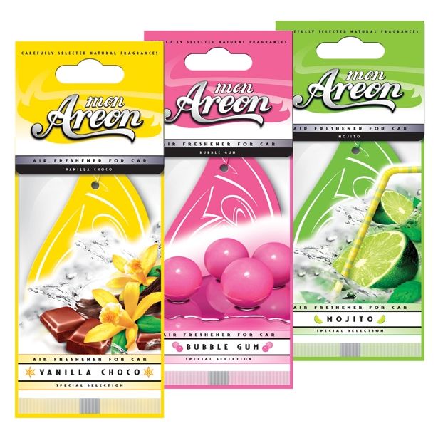 AREON OSVEŽILEC ZA AVTO MON 3X VANILLA CHOCO, BUBBLE GUM, MOJITO