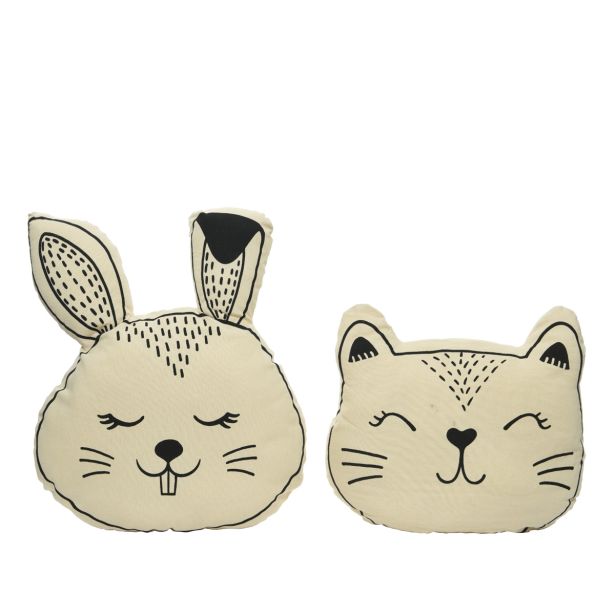 BLAZINA DECORIS OTROŠKA - ZAJEC, MAČKA ČRNO BELA, PREMER 40 CM