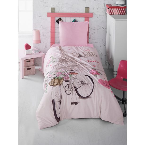 POSTELJNINA OTROŠKA 140X200  CM PARIS LOVE