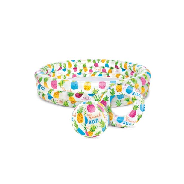 OTROŠKI BAZEN INTEX OTROŠKI SET ANANAS BAZEN, OBROČ, ŽOGA