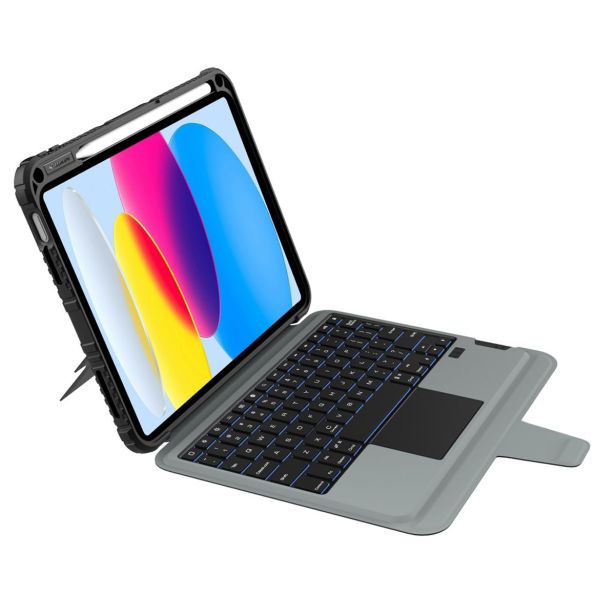 NILLKIN CASE BUMPER S TIPKOVNICO ZA APPLE IPAD 10,9 INCH 2022, 11 INCH 2025 - ČRN (VERZIJA Z LUČKAMI V TIPKOVNICI)