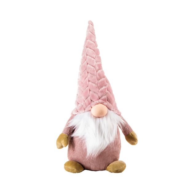 PRAZNIČNA FIGURA GLOSSTYLE PALČEK 40 CM ROZA TEKSTIL