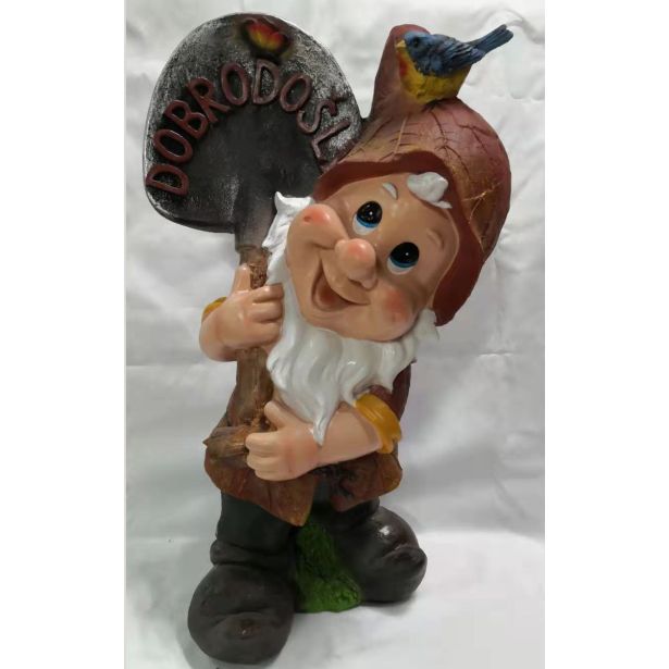 FIGURA, OKRASNA PALČEK Z LOPATO DOBRODOŠLI VIŠ. 47 CM