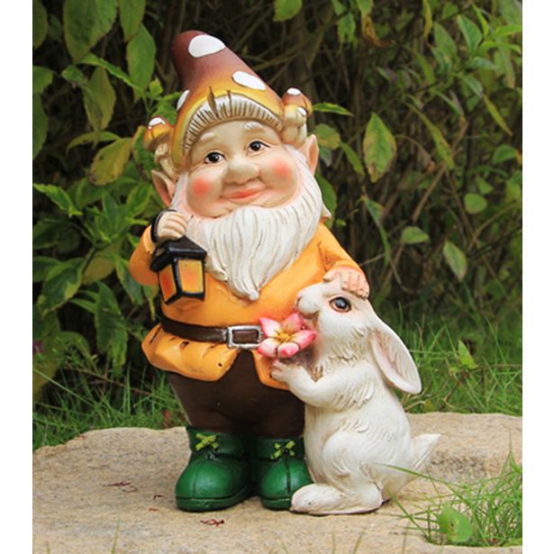 FIGURA, OKRASNA PALČEK Z ZAJČKOM VIŠ 22 CM