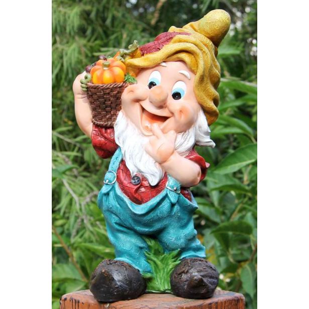 FIGURA, OKRASNA PALČEK Z ZELENJAVO V KOŠKU V 37 CM