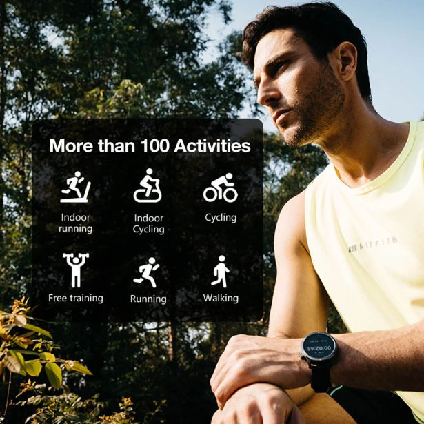 AGM LEGION ŠPORTNA PAMETNA URA GPS, 5ATM, IP67, MIL-STD-810H - ČRNA