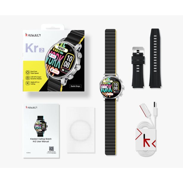 PAMETNA URA KIESLECT KR2 ČRNO SREBRNA