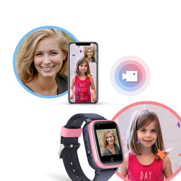 PAMETNA URA MOYE BAMBINO 4G ČRNO ROZA