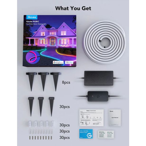 PAMETNI LED TRAK GOVEE RGBIC ZUNANJI NEON 10M