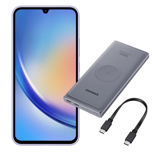 PAMETNI MOBILNI TELEFON SAMSUNG A34 5G 128GB VIJOLIČNA DODATNA POLNILNA BATERIJA