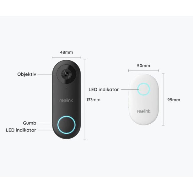 PAMETNI VIDEO DOMOFON REOLINK DOORBELL D340P ČRNA