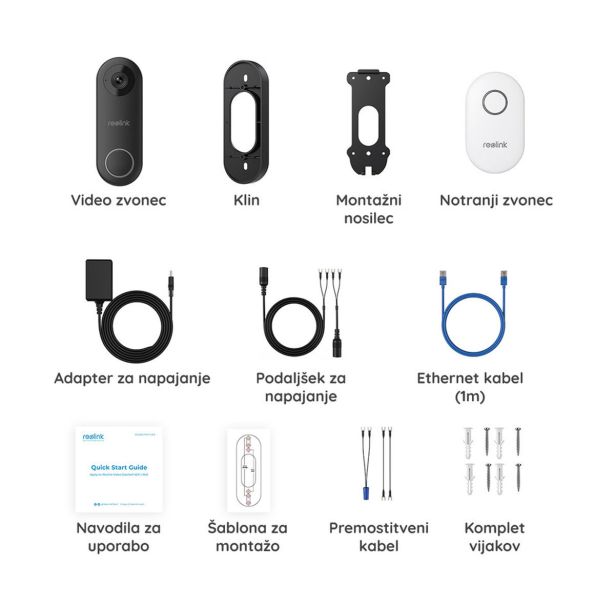 PAMETNI VIDEO DOMOFON REOLINK DOORBELL D340W ČRNA