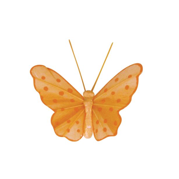 PAPIR, FILC, PENA, KREP RAYHER METULJ IZ PERJA ORANŽNI 5 CM 4 KOSI