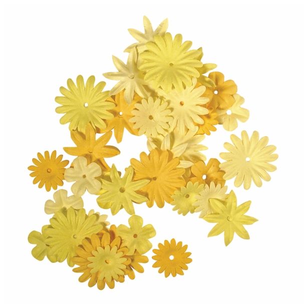 PAPIR, FILC, PENA, KREP RAYHER ROŽICE IZ PAPIRJA 36 KOS RUMENI TONI