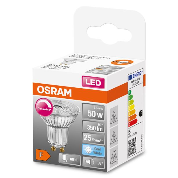 RAZNA LED ŽARNICA OSRAM PAR16 4.5W/940, 36° SST, DIM, GU10