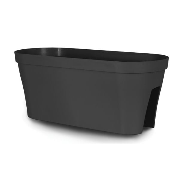 PE ZUNANJE KORITO MONACO 60X26X24CM OGRAJNO, ANTRACIT