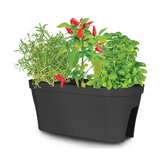 PE ZUNANJE KORITO MONACO 60X26X24CM OGRAJNO, ANTRACIT