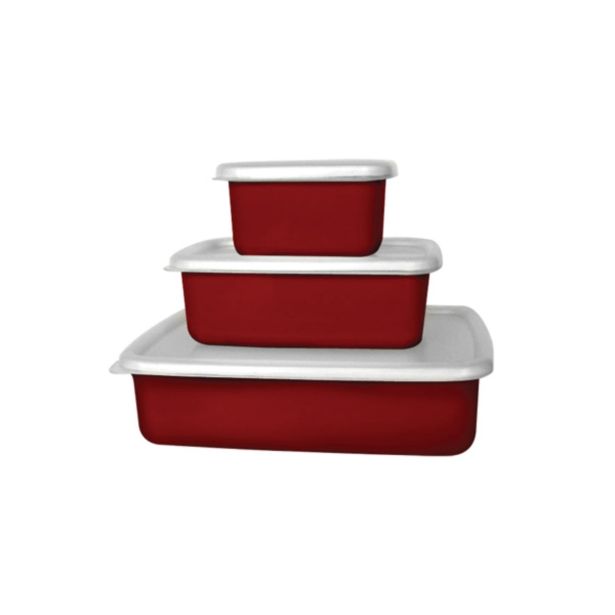 PEKAČ / MODEL ZA PEKO ENAMELIE 21.6X16X6CM 1.86 L RUBINO S PLASTIČNIM POKROVOM