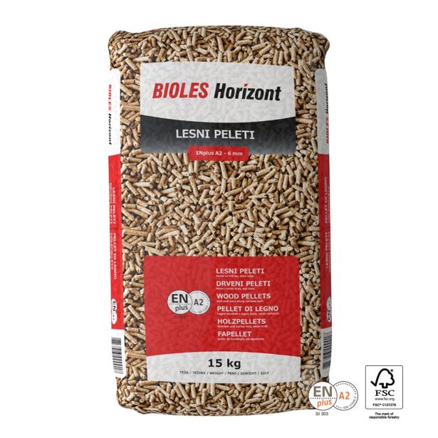 PELETI BIOLES HORIZONT FI 6 MM, MEŠANI, A2 Z DOSTAVO, 78 VREČ/PALETA