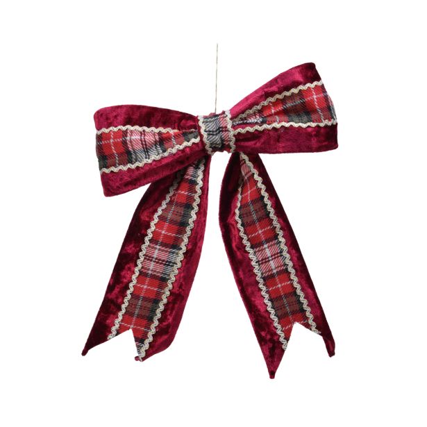 OKRASEK ZA JELKO PENTLJA, RDEČA-KARO 22X25 CM